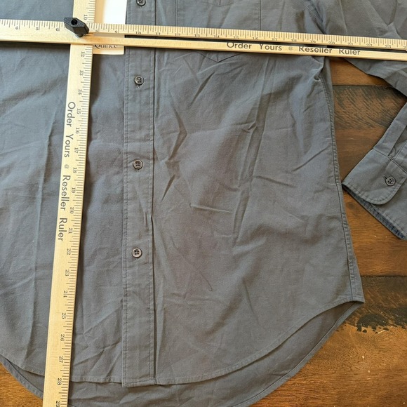 Quince Shirt Mens Medium Gray Solid Long Sleeve Button Up Stretch Casual Work - Picture 5 of 9